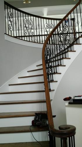 Sycamore Hills Stairway Refinish with Rod Iron